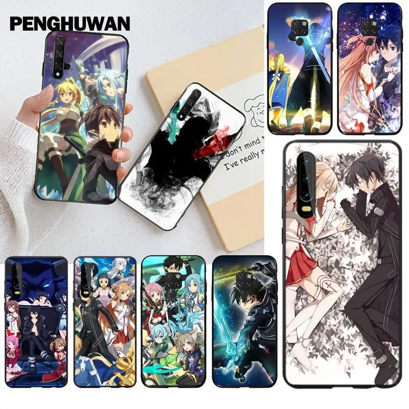 Меч искусство онлайн Kirito Asuna SAO силиконовый чехол для телефона Huawei P40 P30 P20 lite Pro Mate 20