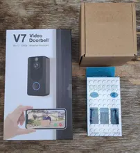 Timbre de puerta inteligente V7, cámara IP de 1080P, para apartamentos, alarma IR, intercomunicador de seguridad inalámbrico, WIFI, vídeo de eken