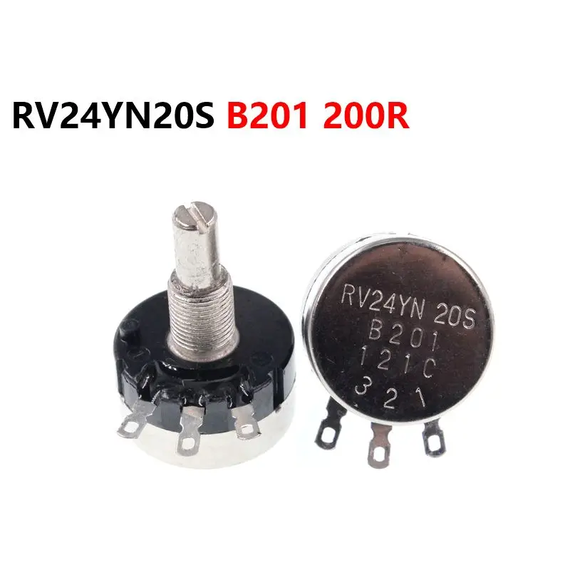 

Single Turn Carbon Film Potentiometer RV24YN20S B201 200R Adjustable Resistor