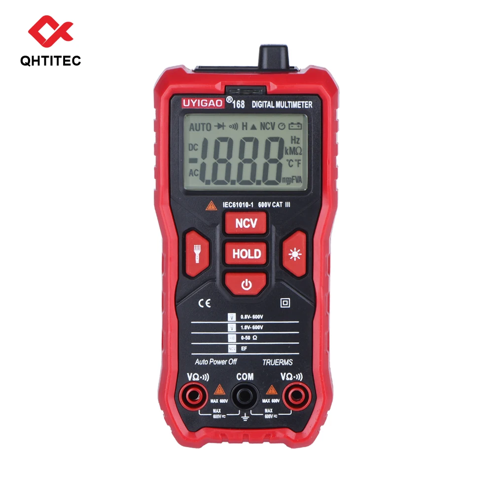 QHTITEC Professional Digital Multimeter UA168 Auto Range 1999 Countsn NCV With LCD Backlight Voltmeter Resistance Tester
QHTITEC Professional Digital Multimeter UA168 Auto Range 1999 Countsn NCV With LCD Backlight Voltmeter Resistance Tester