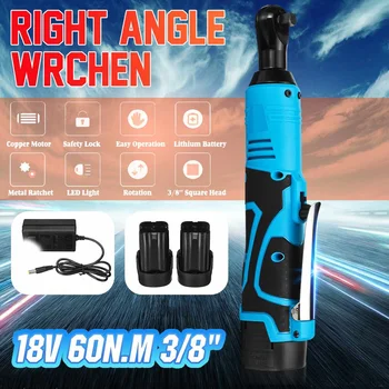 1/2 Batteries 18V 60N.m 3/8 Inch Cordless Electric Ratchet Right Angle Wrench with 2pcs 8000mAh Battery Charger LED Power Tool
1/2 Batteries 18V 60N.m 3/8 Inch Cordless Electric Ratchet Right Angle Wrench with 2pcs 8000mAh Battery Charger LED Power Tool