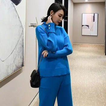 high quality wool loose knit 2 piece set women tracksuit long sleeve turtleneck sweater button wide legs pants suit P576
high quality wool loose knit 2 piece set women tracksuit long sleeve turtleneck sweater button wide legs pants suit P576