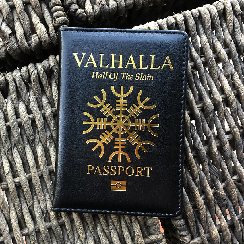 Чехол для паспорта Vikings Valhalla шлем ужаса Aegishjalmur держатель подарок Него Обложка