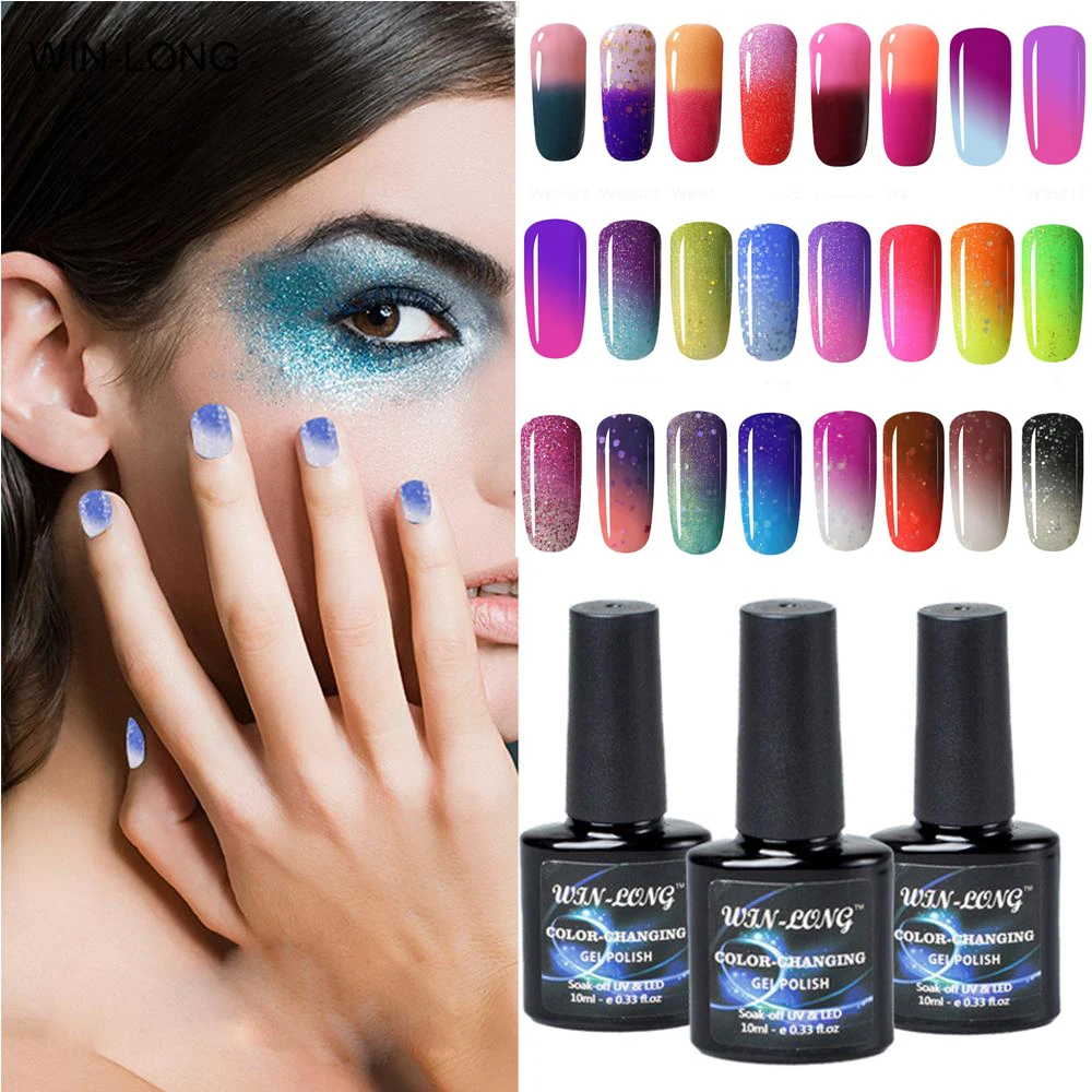 WIN-LONG Gel Nail Polish Thermal UV Soak Off Color Changing Nail Gel Polish 10ML Thermal Chameleon Gel Polish Nail Art Paint Kit 
WIN-LONG Gel Nail Polish Thermal UV Soak Off Color Changing Nail Gel Polish 10ML Thermal Chameleon Gel Polish Nail Art Paint Kit