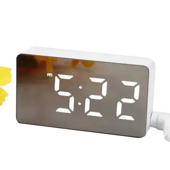 LED Mirror Alarm Clock Digital Snooze Table Clock Wake Up Light Electronic Large Time Temperature Display Home Decoration Clock
LED Mirror Alarm Clock Digital Snooze Table Clock Wake Up Light Electronic Large Time Temperature Display Home Decoration Clock