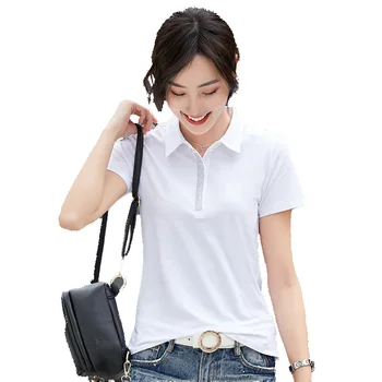 New Arrival 2020 Women Summer High Fashion Turn Down Collar Sequins Short Sleeve T Shirt Tops Female Casual Loose Solid Shirts
New Arrival 2020 Women Summer High Fashion Turn Down Collar Sequins Short Sleeve T Shirt Tops Female Casual Loose Solid Shirts