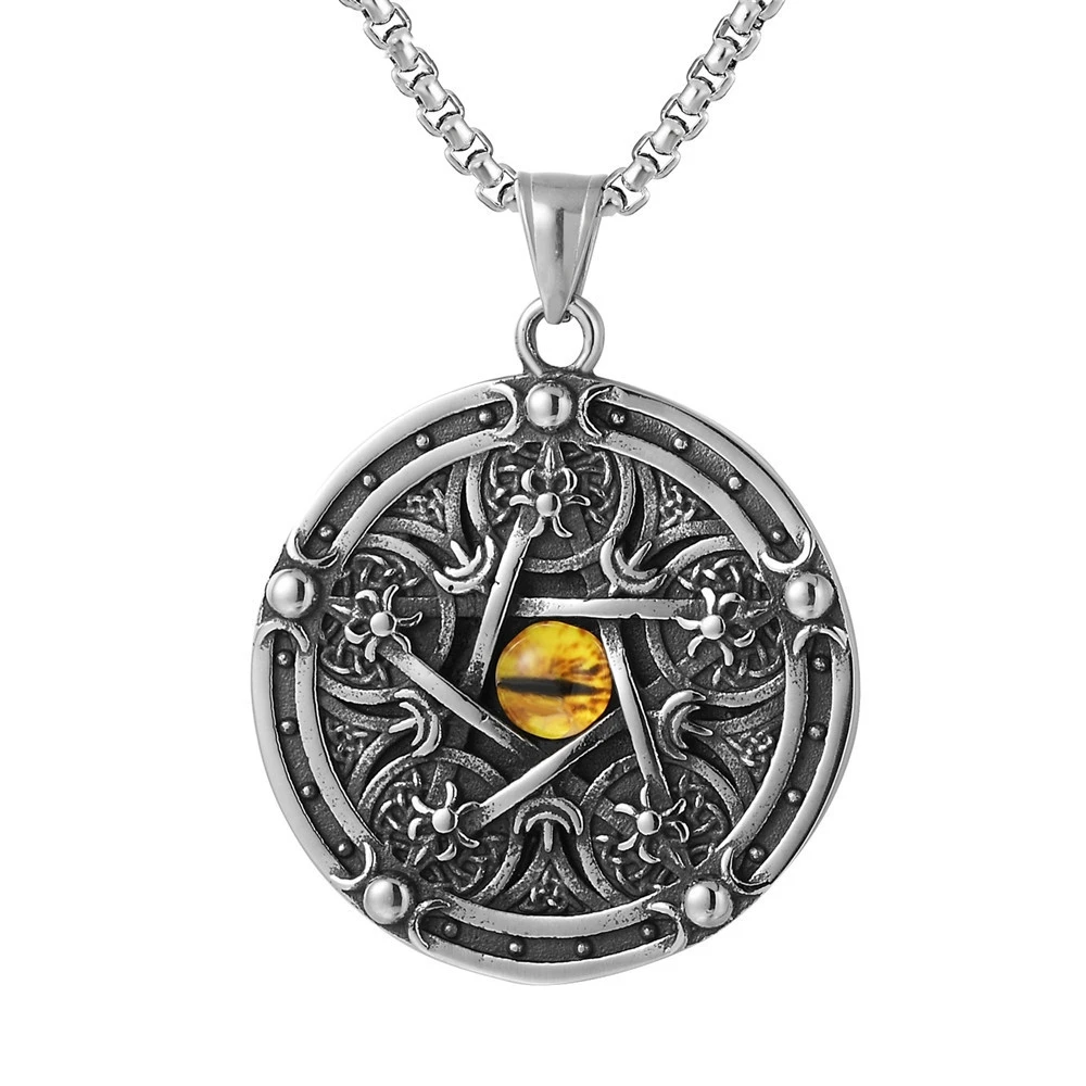 Loredana Exquisite magic series jewelry for women.Retro semi-precious stone magic pentagram design stainless steel necklace
Loredana Exquisite magic series jewelry for women.Retro semi-precious stone magic pentagram design stainless steel necklace