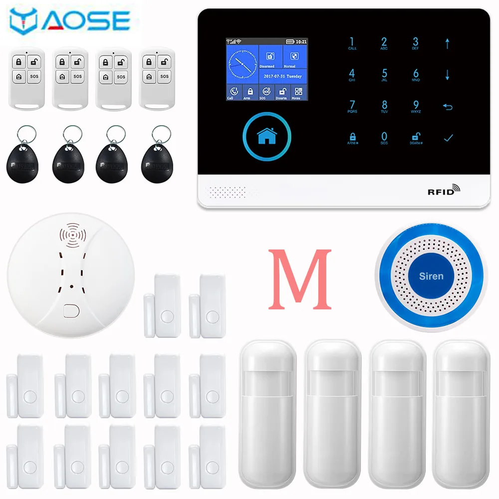 YAOSE Wireless Home Security GSM WIFI Burglar Alarm With Fire Smoke Detector Motion Sensor For IOS Android alarm System
YAOSE Wireless Home Security GSM WIFI Burglar Alarm With Fire Smoke Detector Motion Sensor For IOS Android alarm System