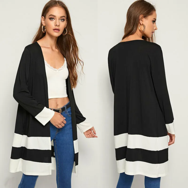 Women Ladies Waterfall Cardigan OL Office Long Coat Duster Jacket Open US Colorblock Long Sleeve Cardigan
Women Ladies Waterfall Cardigan OL Office Long Coat Duster Jacket Open US Colorblock Long Sleeve Cardigan