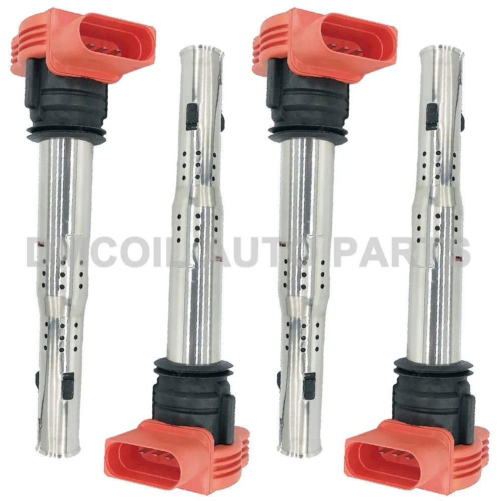 

4 PC IGNITION COIL FOR 06E905115E AUDI A4 A5 A6 S6 A7 A8 Q7 R8 PORSCHE CAYENNE PANAMERA VW TOUAREG 2.0L-4.2L 5.2L FSI TFSI 2002-