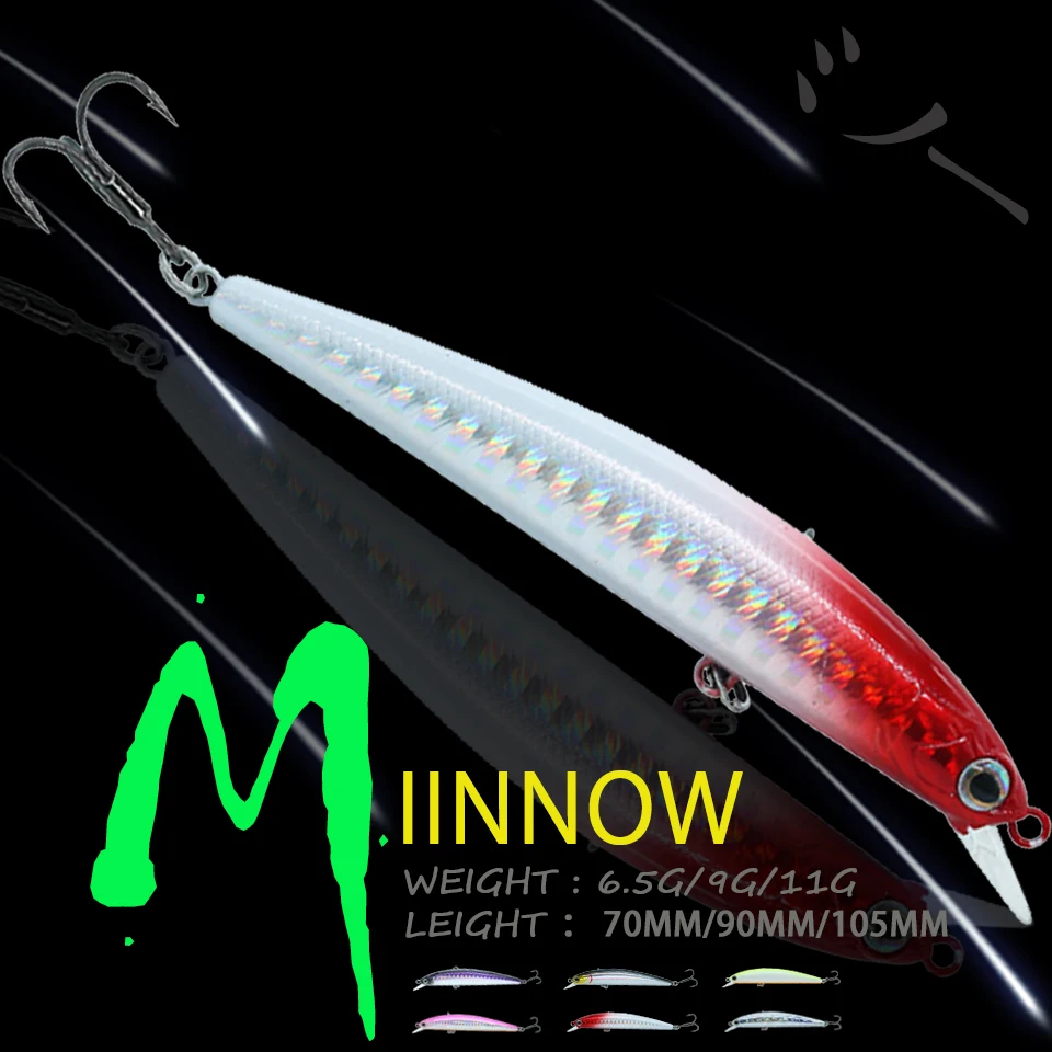 WALK FISH 1PCS 70mm/90mm/105mm Minnow Fishing Lure Artificial Hard Swimbait Sinking Pencil Baits Baits Bass Pesca Fishing Tackle
WALK FISH 1PCS 70mm/90mm/105mm Minnow Fishing Lure Artificial Hard Swimbait Sinking Pencil Baits Baits Bass Pesca Fishing Tackle