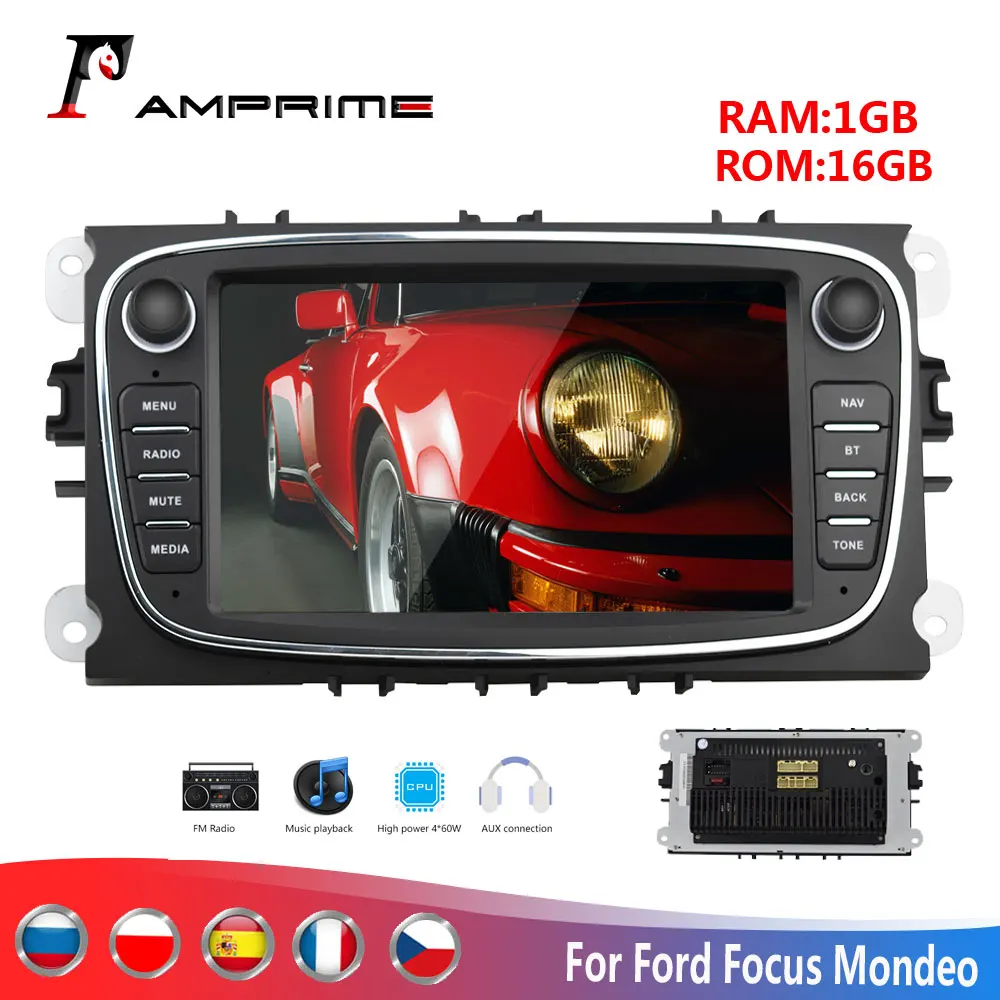 Автомобильный мультимедийный плеер AMPrime проигрыватель на Android с 7 "экраном GPS Wi Fi