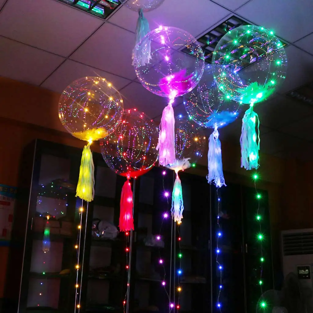Large LED Round Clear Bubble Transparent Light Up Party Bobo Balloons 18'' Large LED Round Clear Bubble Transparent Light Up Party Bobo Balloons 18''