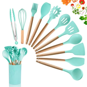 LMETJMA BPA Free Silicone Kitchen Cooking Utensils Set Nonstick Cooking Tools Set with Wooden Handles Cookware KC0302
LMETJMA BPA Free Silicone Kitchen Cooking Utensils Set Nonstick Cooking Tools Set with Wooden Handles Cookware KC0302