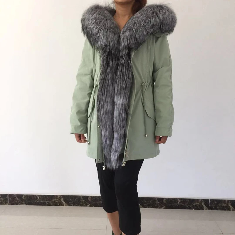sale sample Women winter parka coat jacket fox collar detachable rabbit liner hooded 83cm length green color only one D08
sale sample Women winter parka coat jacket fox collar detachable rabbit liner hooded 83cm length green color only one D08