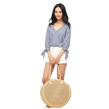 New large round straw bag one shoulder straw bag ladies summer woven beach bag 
New large round straw bag one shoulder straw bag ladies summer woven beach bag