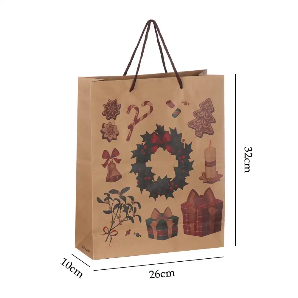 gift package shop loot christmas kraft paper bag with handles