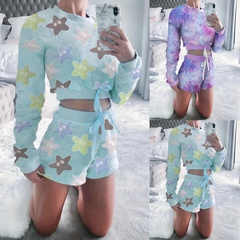 Winter Blue Purple 2 Piece Set Sexy Fluffy Suits Velvet Plush Shorts+Long sleeve Crop Tops Women Tracksuit Casual Home Wear D30
Winter Blue Purple 2 Piece Set Sexy Fluffy Suits Velvet Plush Shorts+Long sleeve Crop Tops Women Tracksuit Casual Home Wear D30