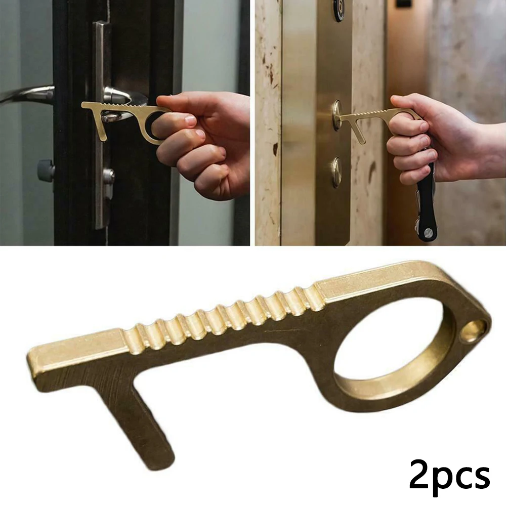 Universal 2PCS Handheld Non-Contact Portable Zero-touch Door Handle Brass Door Opener Elevator Handle Key Small Tools
Universal 2PCS Handheld Non-Contact Portable Zero-touch Door Handle Brass Door Opener Elevator Handle Key Small Tools