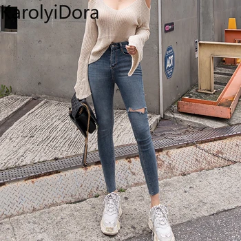 Fashion 2020 Spring Korean version of the autumn new high waist was thin to close the leg hole fashion tight skinny jeans women
Fashion 2020 Spring Korean version of the autumn new high waist was thin to close the leg hole fashion tight skinny jeans women