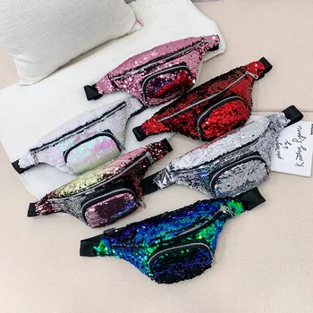 Women Fanny Pack Fashion Waist Bag Trendy Outdoor Sequined Leather Shoulder Chest Waist Bag Women Bling Bling Nerka Damska 
Women Fanny Pack Fashion Waist Bag Trendy Outdoor Sequined Leather Shoulder Chest Waist Bag Women Bling Bling Nerka Damska