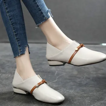 2020 Spring and Autumn Casual Womens Shoes Square Heel Round Toe Slip-On Fashion Shallow Breathable Low (1cm-3cm) British style
2020 Spring and Autumn Casual Womens Shoes Square Heel Round Toe Slip-On Fashion Shallow Breathable Low (1cm-3cm) British style