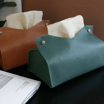 1 Pc Leather Tissue Box Dispenser Paper Storage Bags Holder Napkin Organizer 
1 Pc Leather Tissue Box Dispenser Paper Storage Bags Holder Napkin Organizer