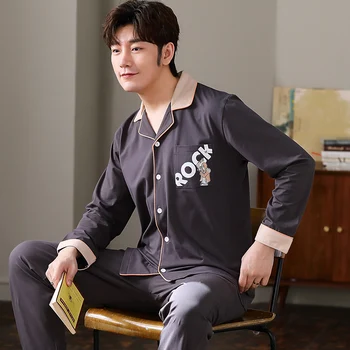 Men Pyjama Set Soft Long Seleeve 2 Pcs Sleepwear Suit 2020 New Male Sleep Clothing Night Home Wear Casual Pajama Pijama Hombre
Men Pyjama Set Soft Long Seleeve 2 Pcs Sleepwear Suit 2020 New Male Sleep Clothing Night Home Wear Casual Pajama Pijama Hombre