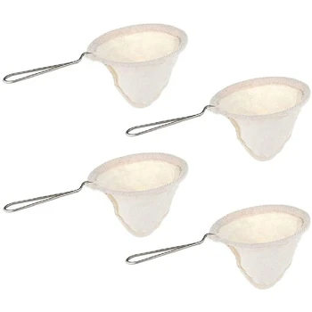 4 Pieces Coffee Filters Flannel Cloth Coffee Filter Bag with Stainless Steel Handle for Home Kitchen Cafe
4 Pieces Coffee Filters Flannel Cloth Coffee Filter Bag with Stainless Steel Handle for Home Kitchen Cafe