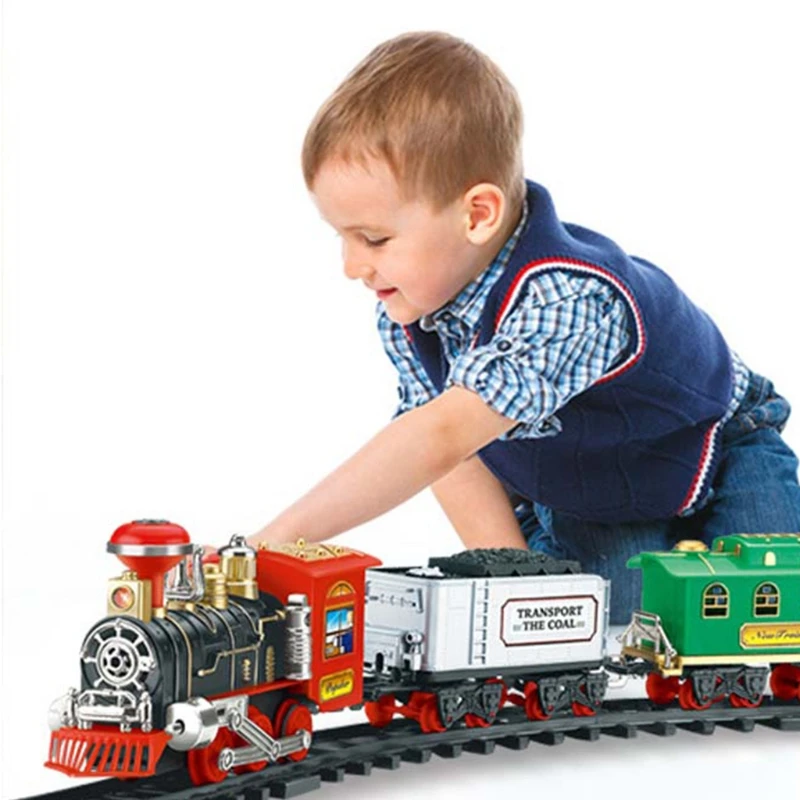 Children Electric Remote Control Rail Train Set Simulation DIY Assembly Model Train Toy Rechargeable Classic Steam Train Kids Bi
Children Electric Remote Control Rail Train Set Simulation DIY Assembly Model Train Toy Rechargeable Classic Steam Train Kids Bi