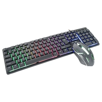 Cmk188 Wired USB Backlit Gaming Manipulator Gaming Keyboard and Mouse Set, Suitable for Home, Gaming, Office