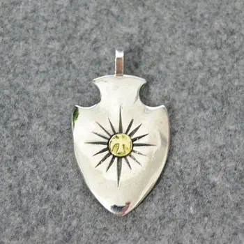 Takahashi Kagura Goro's Handmade Sterling Silver Sunlight Point Golden Eagle Shield Pendant Personal Men And Women Pendant
Takahashi Kagura Goro's Handmade Sterling Silver Sunlight Point Golden Eagle Shield Pendant Personal Men And Women Pendant