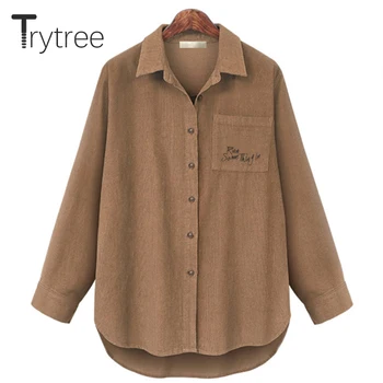 Ttytree 2019 Autumn Winter Women Casual Blouse Turn-down Collar Single Breasted Pockets Brown Letter Fashion Loose Blouse Tops 
Ttytree 2019 Autumn Winter Women Casual Blouse Turn-down Collar Single Breasted Pockets Brown Letter Fashion Loose Blouse Tops
