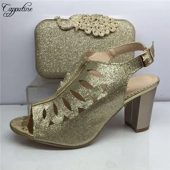 New arrival gold African high heel pump shoes and purse handbag set for lady GY43, heel height 8cm
New arrival gold African high heel pump shoes and purse handbag set for lady GY43, heel height 8cm