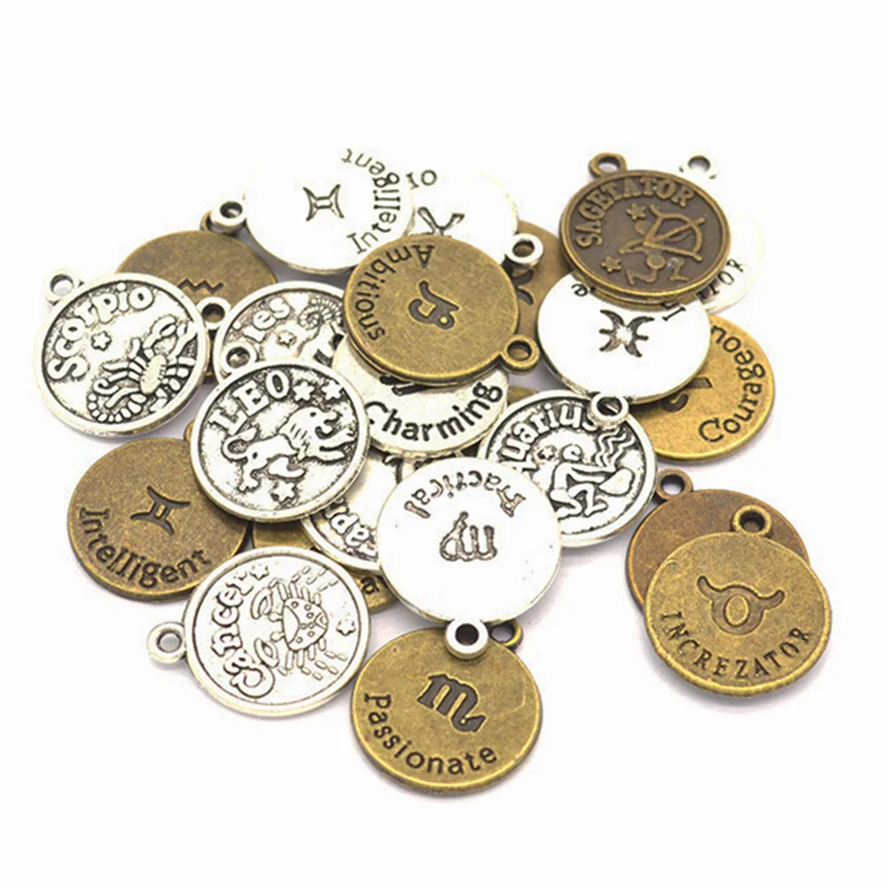 12 Pcs/set 20*17mm Twelve Constellation Round Pendant Charm Accessories For DIY Jewelry Findings Supplies For Jewelry Making
12 Pcs/set 20*17mm Twelve Constellation Round Pendant Charm Accessories For DIY Jewelry Findings Supplies For Jewelry Making