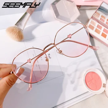 Seemfly Pink Blush Gradient Glasses Fashion Round Decorative Sunglasses Women New Korean Cute Girlish Style Shades Eyewear
Seemfly Pink Blush Gradient Glasses Fashion Round Decorative Sunglasses Women New Korean Cute Girlish Style Shades Eyewear