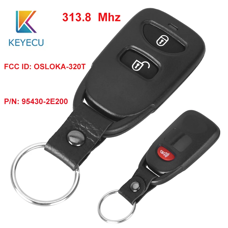 KEYECU 313.8 Mhz 2 Button 3 Button Replacement Remote Car Key Fob for Hyundai Tuscon 2005-2009 - OSLOKA-320T
KEYECU 313.8 Mhz 2 Button 3 Button Replacement Remote Car Key Fob for Hyundai Tuscon 2005-2009 - OSLOKA-320T