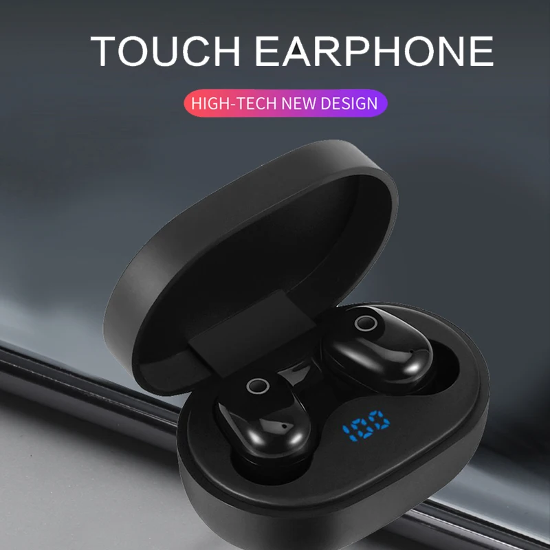 LED Bluetooth Wireless Earphones Headphones Earbuds For iPhone TWS Touch Control Sport Headset Noise Cancel Earphone Headphone |