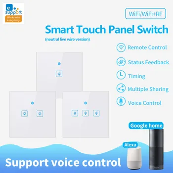 eWeLink RF433 + WiFi Smart Switch EU 220V Glass Touch Panel Light Switches Wireless Remote Control Google Home Alexa Compatible
eWeLink RF433 + WiFi Smart Switch EU 220V Glass Touch Panel Light Switches Wireless Remote Control Google Home Alexa Compatible