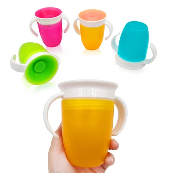 360 Degrees Rotated Baby Learning Drinking Cup with Double Handle Flip Lid Leakproof Magic Cup Kids Water Feeding Cups Bottle
360 Degrees Rotated Baby Learning Drinking Cup with Double Handle Flip Lid Leakproof Magic Cup Kids Water Feeding Cups Bottle