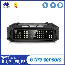 E-ACE Car TPMS Tire Pressure Monitoring System Auto Display Alarm Monitoring USB Charging Temperature Alert With 6 Sensors
E-ACE Car TPMS Tire Pressure Monitoring System Auto Display Alarm Monitoring USB Charging Temperature Alert With 6 Sensors