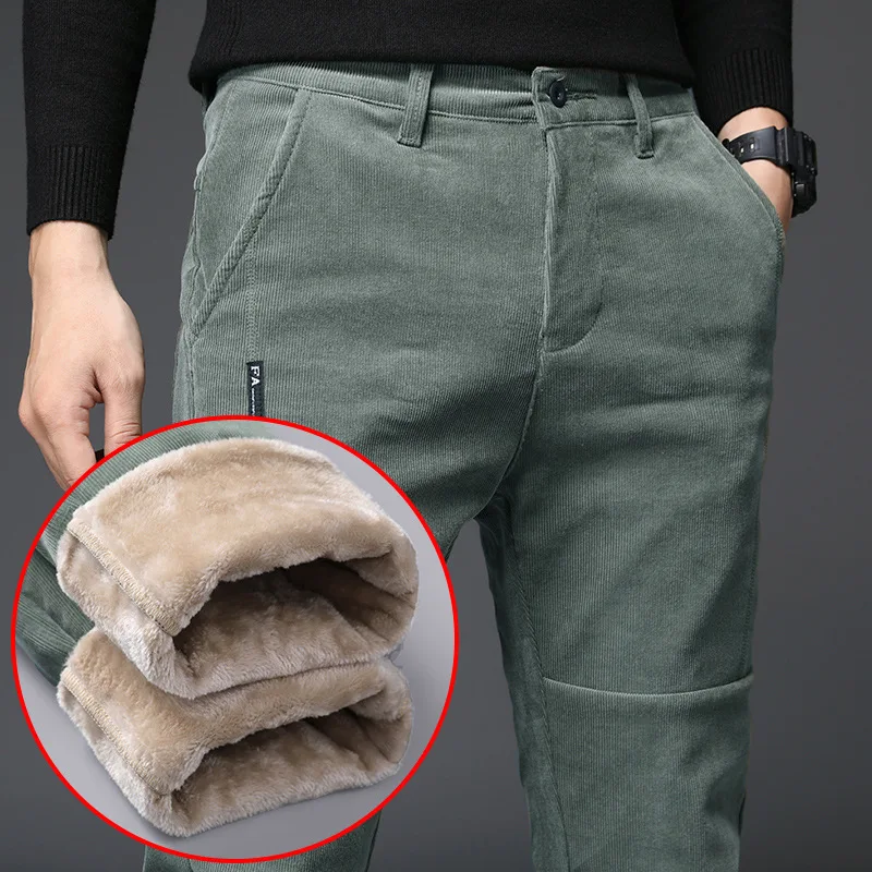 Quality Cashmere Trousers Men Middle-aged Winter Plus Velvet Thick Warm Men's Corduroy Pants Loose Straight Pants Size 38
Quality Cashmere Trousers Men Middle-aged Winter Plus Velvet Thick Warm Men's Corduroy Pants Loose Straight Pants Size 38