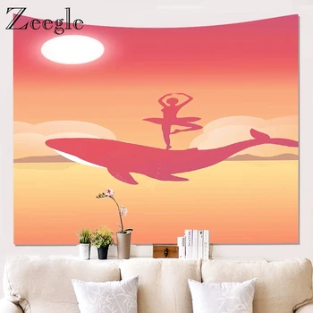 

Zeegle Tapestry Wall Hanging Polyester Kitchen Tablecloth Hippie Beach Rug Home Art Psychedelic Tapestries Decor Picnic Mat