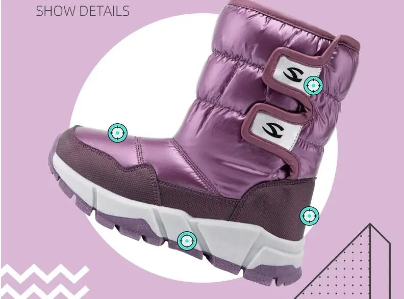 -30 degree Russia winter warm baby shoes , fashion Waterproof childrens shoes , girls boys snow boots kids shoes rainboots