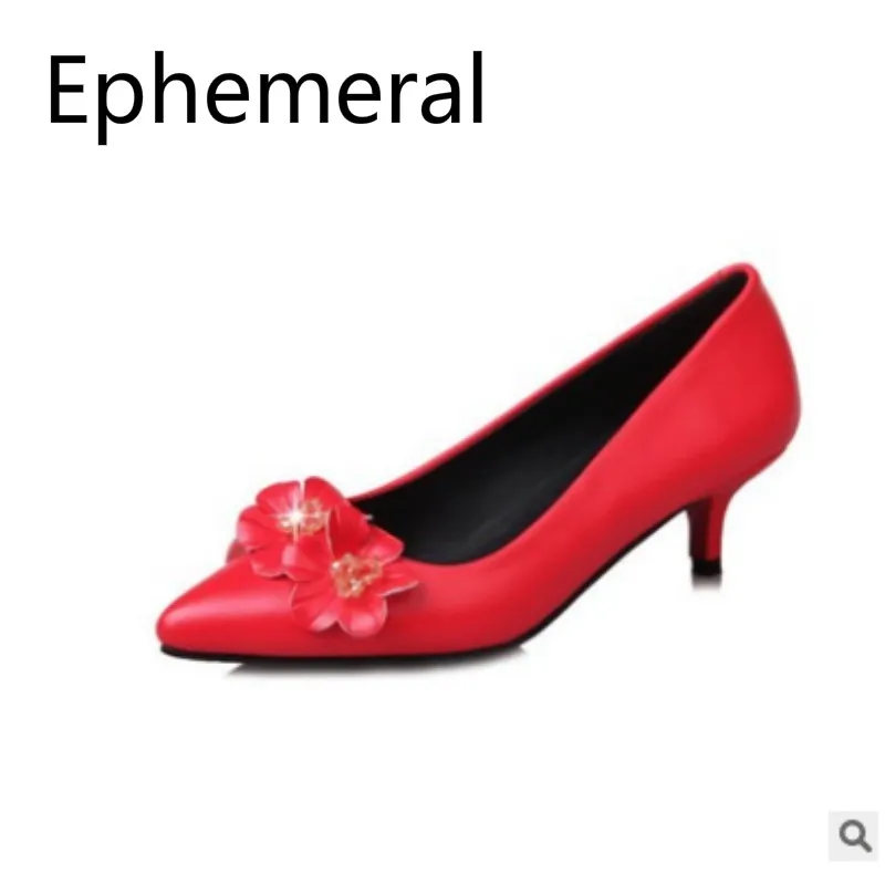 Women Sweet Flowers Pumps Med Thin Heel Shoes Pointy Toe Slip-ons For Wedding Party Soft leather Plus Size 43-33 Red Black Grey
Women Sweet Flowers Pumps Med Thin Heel Shoes Pointy Toe Slip-ons For Wedding Party Soft leather Plus Size 43-33 Red Black Grey