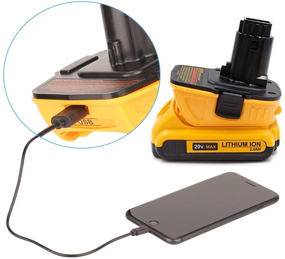 DCA1820 Adapter Converter for DEWALT 18V Tools 20V Max Lithium Ion Battery Power Bank Function Compatible
DCA1820 Adapter Converter for DEWALT 18V Tools 20V Max Lithium Ion Battery Power Bank Function Compatible