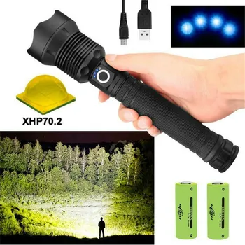 Powerful LED Zoom Flashlight XHP70 Torch USB Rechargeable flashlight Waterproof Lamp Ultra Bright Outdoor Camping Night Lighting
Powerful LED Zoom Flashlight XHP70 Torch USB Rechargeable flashlight Waterproof Lamp Ultra Bright Outdoor Camping Night Lighting