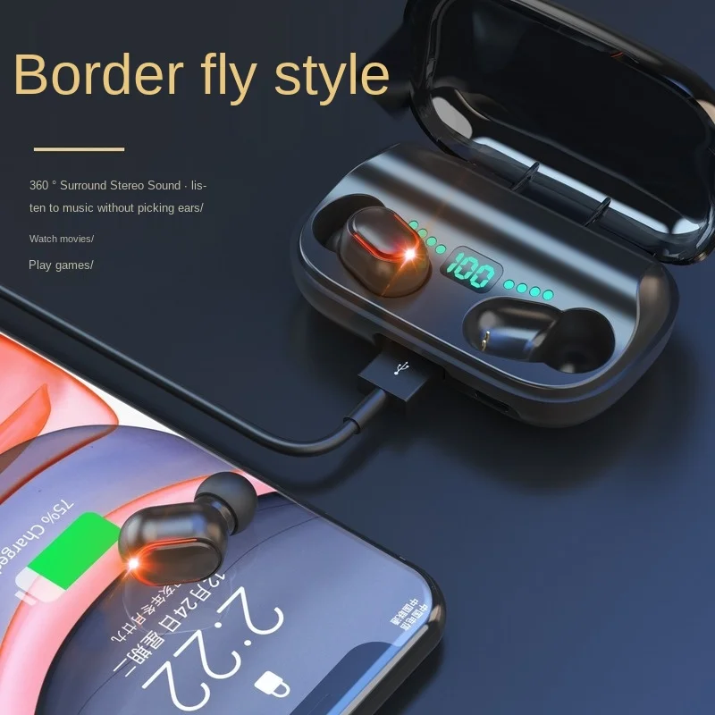 Upgrade T11 Bluetooth earphone Power digital display TWS5.0 Binaural wireless Portable charging box Automatically match at boot
Upgrade T11 Bluetooth earphone Power digital display TWS5.0 Binaural wireless Portable charging box Automatically match at boot
