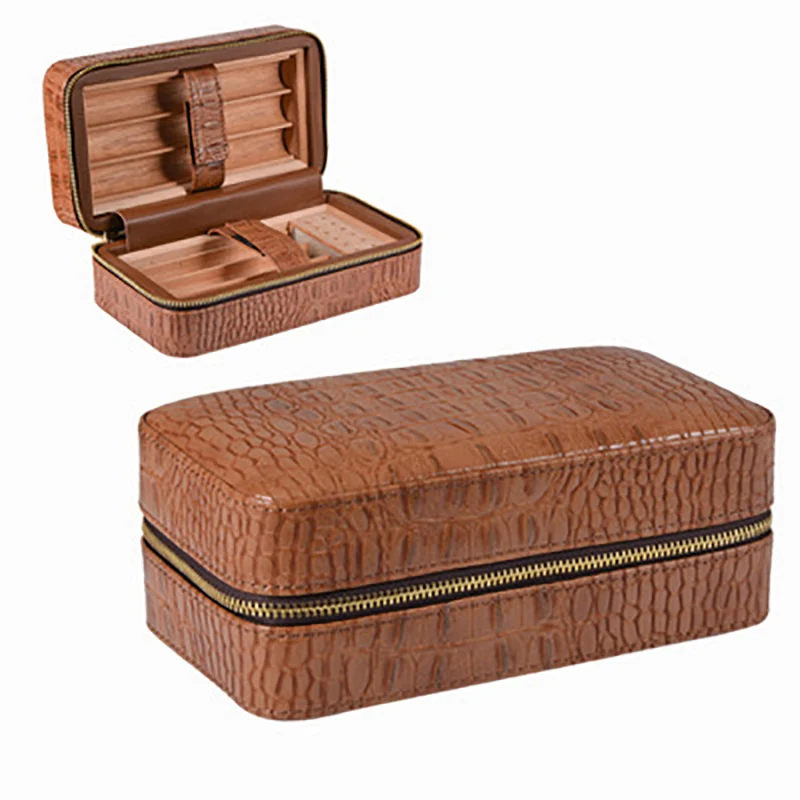 Travel Cigar Case Brown Leather Cedar Wood Lined Tube Mini Humidor with Humidifier inside
Travel Cigar Case Brown Leather Cedar Wood Lined Tube Mini Humidor with Humidifier inside