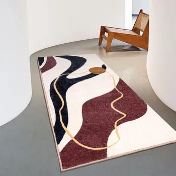 INS popular geometric fleece fabric runner rug, soft touch shaggy bedside carpet, soft touch decoration ground mat 
INS popular geometric fleece fabric runner rug, soft touch shaggy bedside carpet, soft touch decoration ground mat